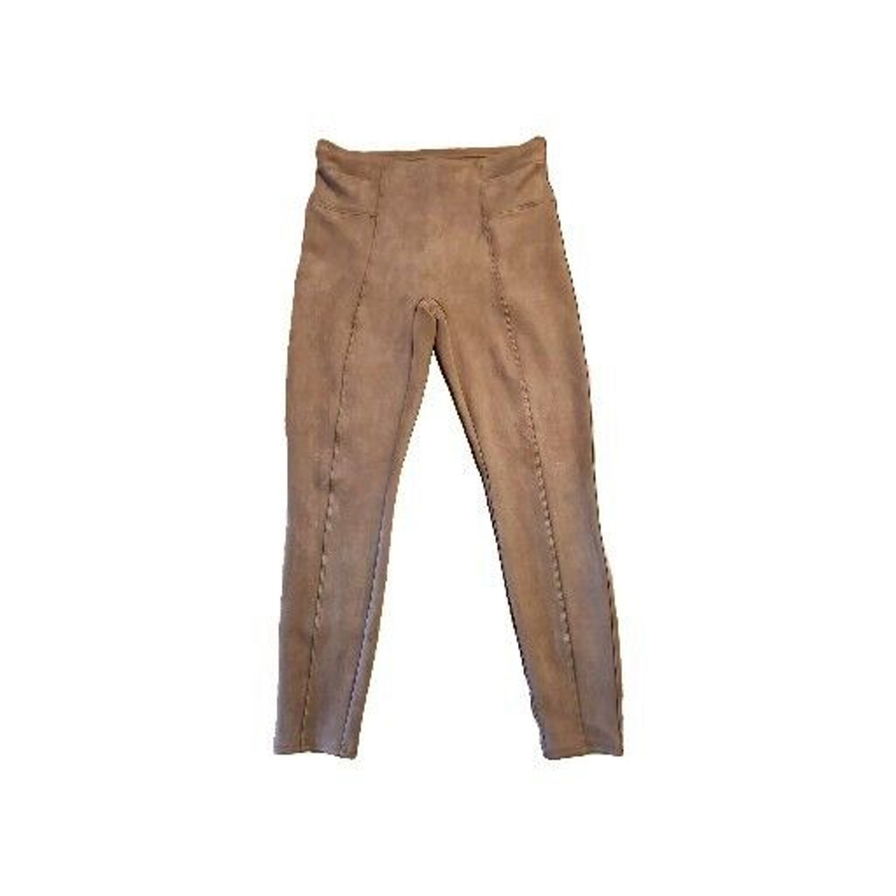 Spanx Womens Leggings Faux Suede 2X In Camel Pants High Waist 20322R Pull On